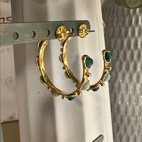 NEW | SYLVIA TOLEDANO Malachite-Amazonite Candies Hoop Earrings - Picture 14 of 17